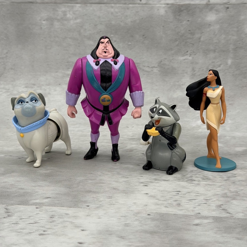 Lot of 1995 BK  Disney Pocahontas Toys Meeko Pocahontas Percy Ratcliff